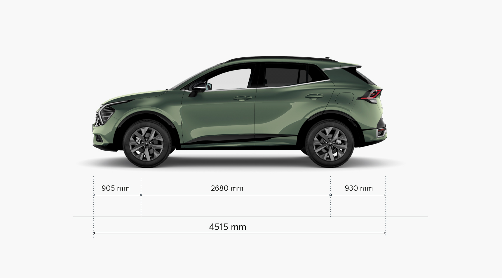 Kia Sportage rozměry - boční pohled